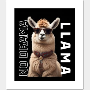 No Drama Llama Cool Alpaca Wear Sunglasses Posters and Art